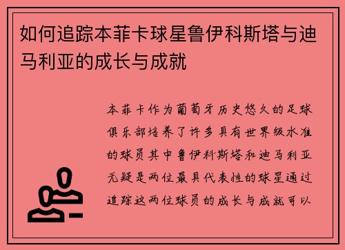 如何追踪本菲卡球星鲁伊科斯塔与迪马利亚的成长与成就